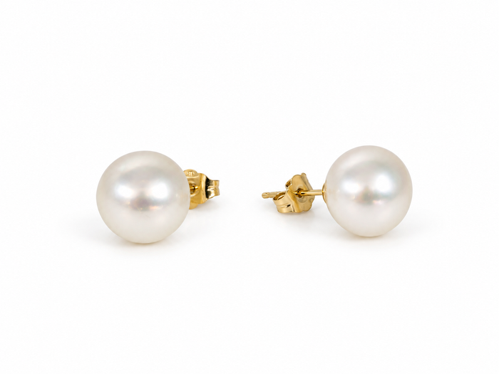 South Sea Pearl Earrings — White & Golden