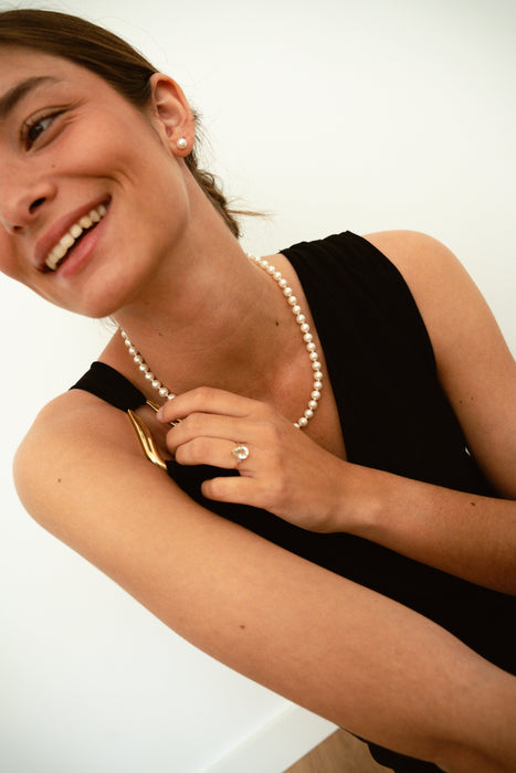 14K Yellow Gold and Teardrop Green Amethyst Ring 10 x 8 mm 3 Carat - MIMUKA