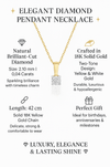 18K Two - Tone Gold Diamond Pendant Necklace - MIMUKA