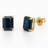 18K Yellow Gold Natural Sapphire Stud Earrings - MIMUKA