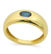 18K Yellow Gold Ring with London Blue Topaz - MIMUKA