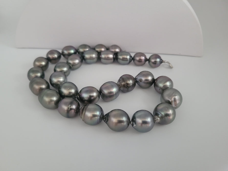 Tahiti Pearl necklace 12-14 mm Dark Grey Color and High Luster |  The South Sea Pearl |  The South Sea Pearl