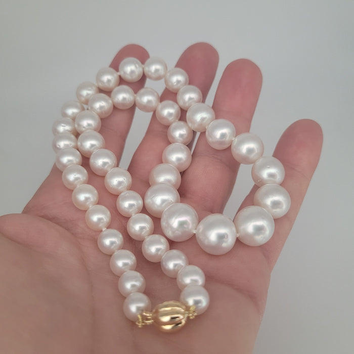 White South Sea Pearls Round shape High Luster 18K Gold Claps