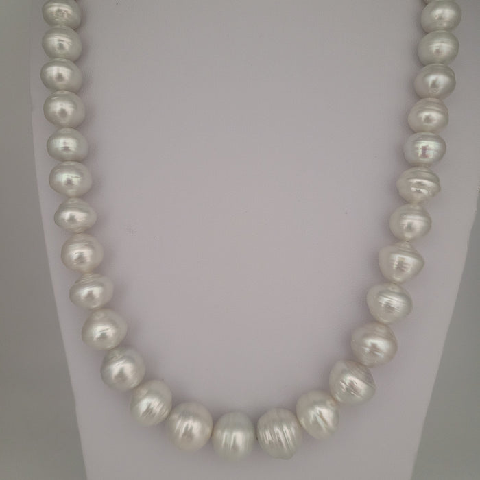 White South Sea Pearls 10-13 mm Very High Luster 18K Gold Clasp