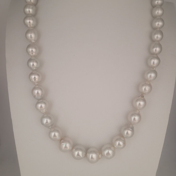 White South Sea Pearls 10-13 mm Very High Luster 18K Gold Clasp