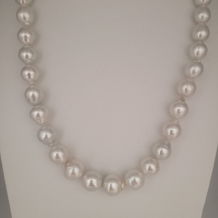 White South Sea Pearls 10-13 mm Very High Luster 18K Gold Clasp