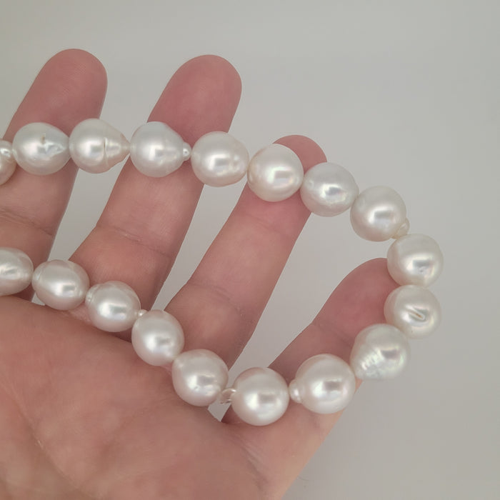 White South Sea Pearls 10-13 mm Very High Luster 18K Gold Clasp