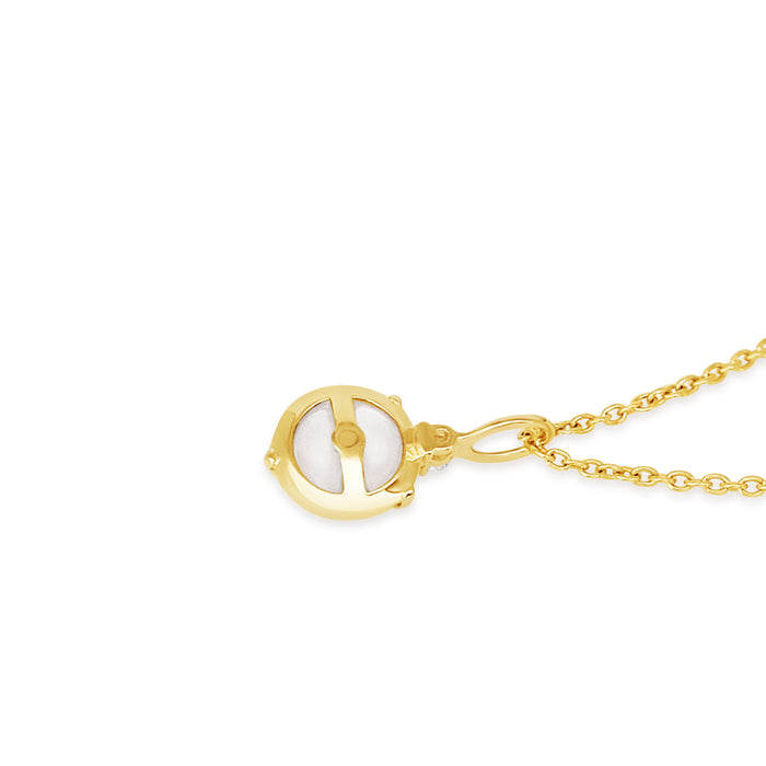 Gold Pendant 18K, Diamond  and Australian Mabe Pearl