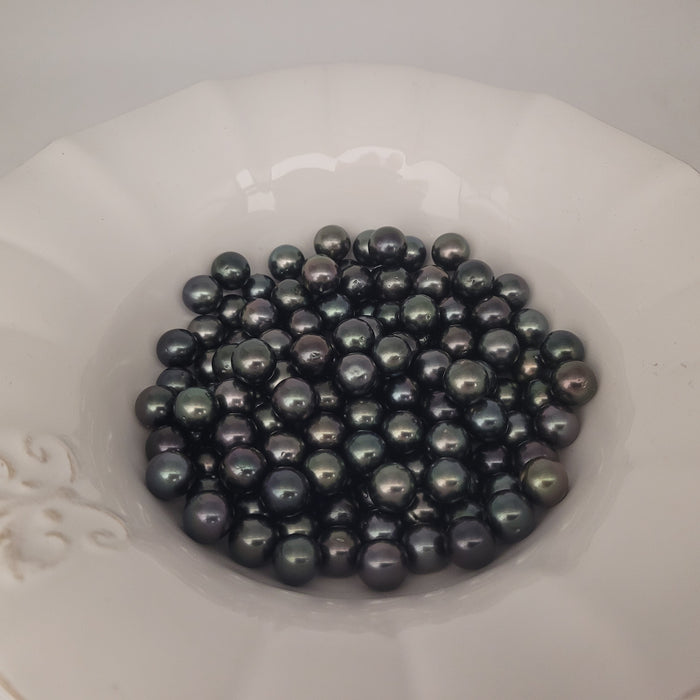 Tahiti Loose Round Pearls 9-10 mm dark color
