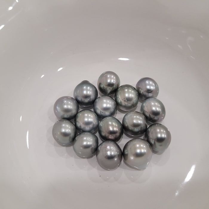 Tahiti Pearls 10-11 mm Drop/Oval Shape Dark Silver Color, High Luster