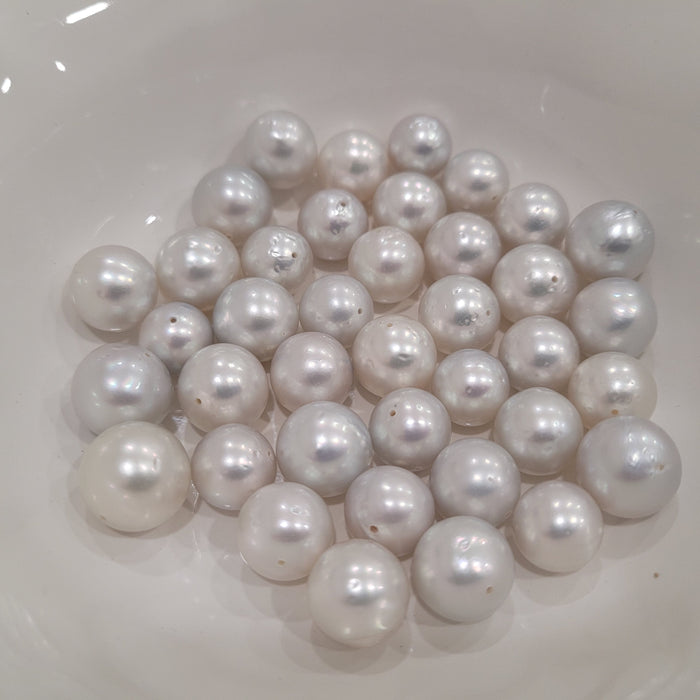 White South Sea Pearls 10-12 mm round High Luster