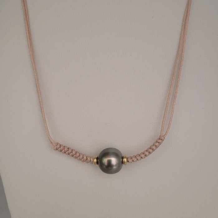 Tahiti Pearl & 18K Gold Handmade Adjustable Length Necklace