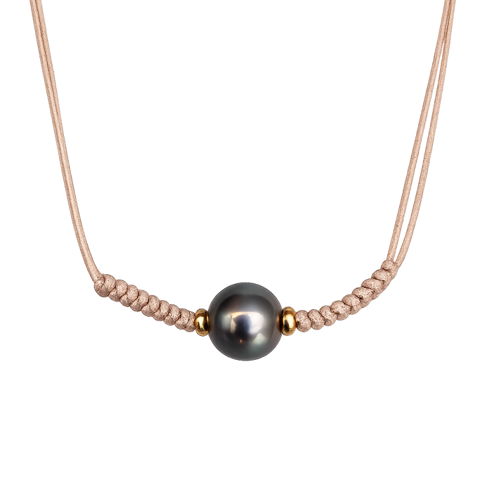 Tahiti Pearl & 18K Gold Handmade Adjustable Length Necklace