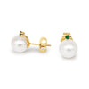 Akoya Cultured Pearl 8-8.5 mm AAA Yellow Gold 9K and Emeralds Precious Stones | The South Sea Pearl |  The South Sea Pearl