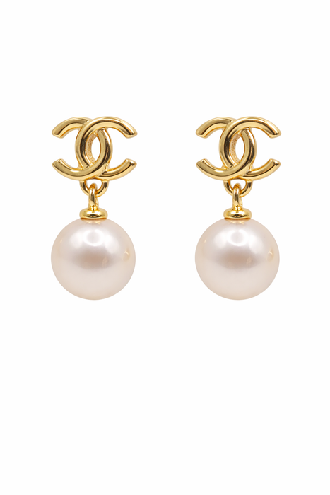 Akoya Cultured Pearl Earrings in Silver 925 Gold Plated