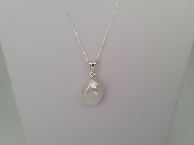 Baroque Cultured Pearl 11-12 mm AAA White Color Pendant