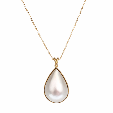 Australian South Sea Pearl Pendant 12 x 15 mm, Teardrop, 18K Yellow Gold (Pinctada maxima) — The South Sea Pearl