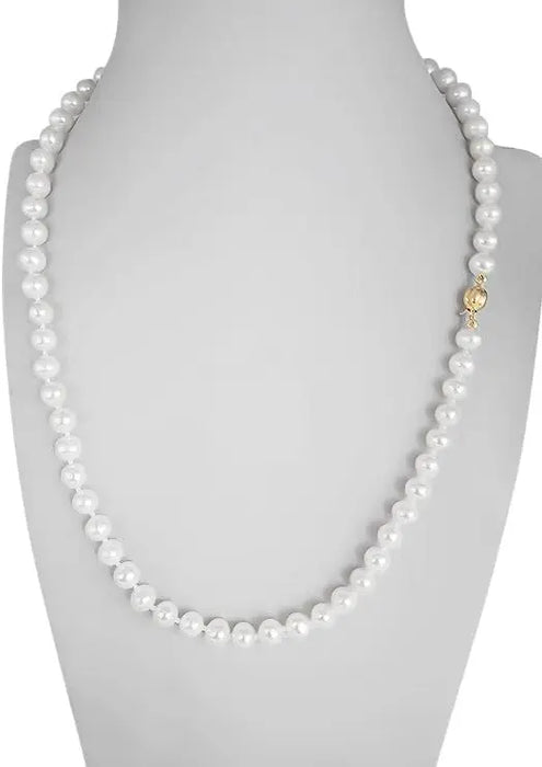 Cultured Pearl Necklace 6.5-7 mm AAA Gold Clasp 18K | The South Sea Pearl |  The South Sea Pearl