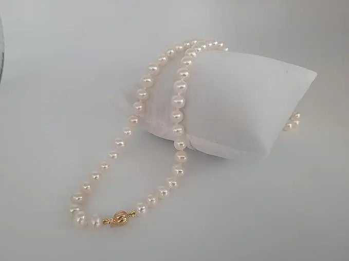 Cultured Pearl Necklace 6.5-7 mm AAA Gold Clasp 18K | The South Sea Pearl |  The South Sea Pearl