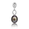 Cultured Pearl Tear-Drop 8 mm Black Color AAA 925 Silver Earrings | The South Sea Pearl |  The South Sea Pearl
