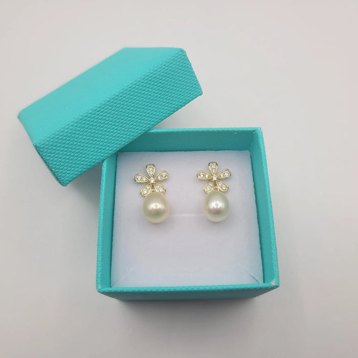Cultured Pearls AAA Ttear-Drop 8-8.5 mm Silver 925 | The South Sea Pearl |  The South Sea Pearl