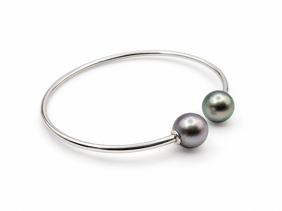 Bracciale con perle di Tahiti 9-10 mm AAA, forma tonda e lustro alto