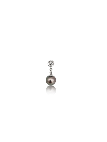 Earring  of Tahiti Pearls AAA, 0.20 Cts Diamonds, 18K Solid Gold | The South Sea Pearl |  The South Sea Pearl