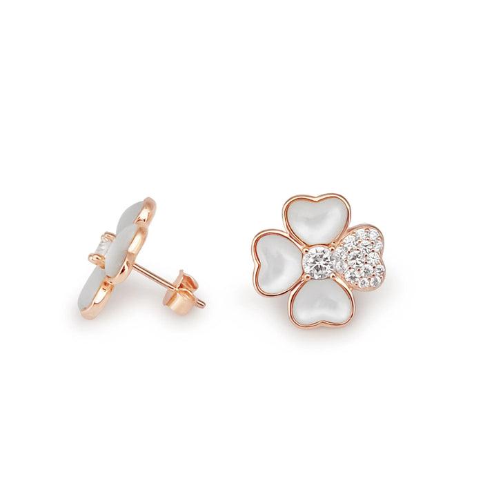 Earrings of Mother of Pearl in Silver 925 Rose Gold Plated | The South Sea Pearl |  The South Sea Pearl