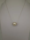 Golden South Sea Pearl Floating Pendant Necklace 13 mm Round 18K Gold | The South Sea Pearl |  The South Sea Pearl
