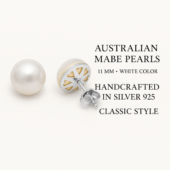 Australian South Sea Mabe Pearls 11 mm Stud Earrings