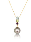 Necklace of Tahiti Pearl, 18K Gold and Precious Stones | The South Sea Pearl |  The South Sea Pearl