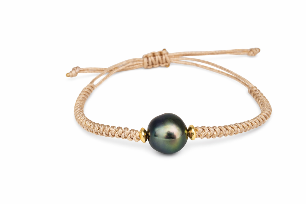 Tahiti Pearl 11 mm, 18K Gold Handmade adjujstable size