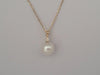 Pendant Necklace of a White South Sea Pearl AAA, Diamond and 18K Yellow Gold | The South Sea Pearl |  The South Sea Pearl