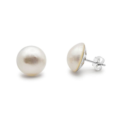 Australian South Sea Mabe Pearls 11 mm Stud Earrings