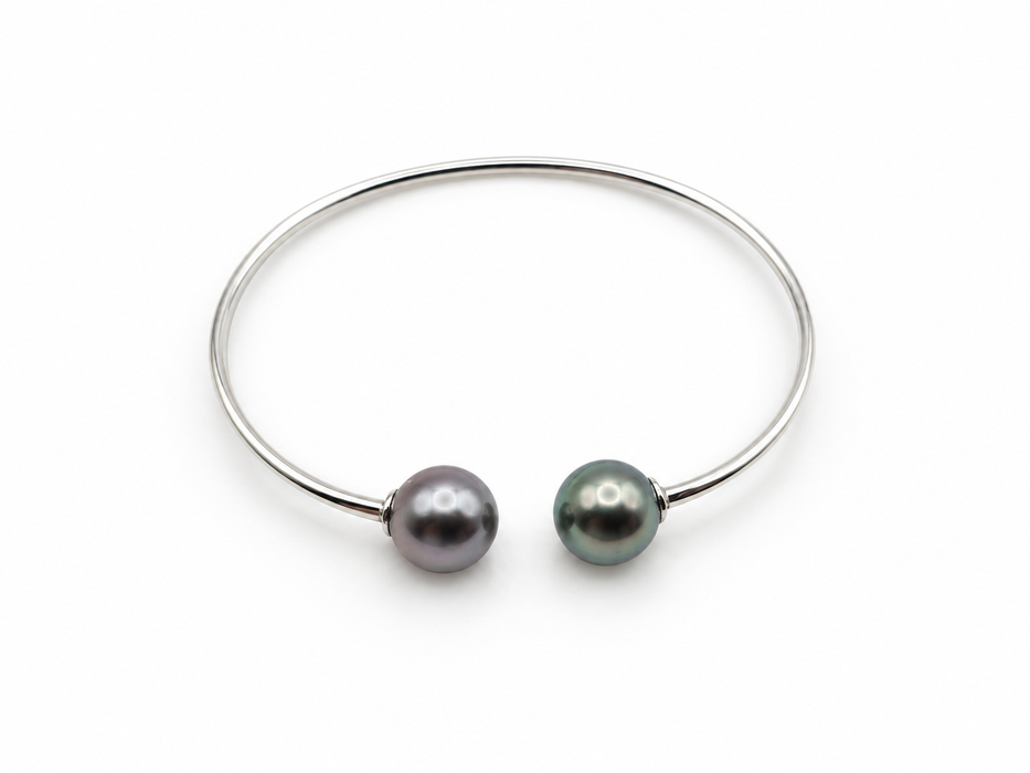Bracciale con perle di Tahiti 9-10 mm AAA, forma tonda e lustro alto
