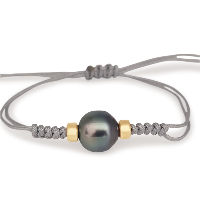 Tahiti Pearl 10 mm & 18K Gold Bracelet hand-made