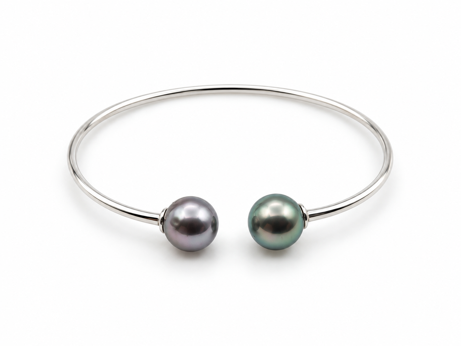 Bracciale con perle di Tahiti 9-10 mm AAA, forma tonda e lustro alto