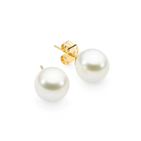 South Sea cultured pearl earrings 12mm round in 18K Gold (Pinctada maxima) — The South Sea Pearl