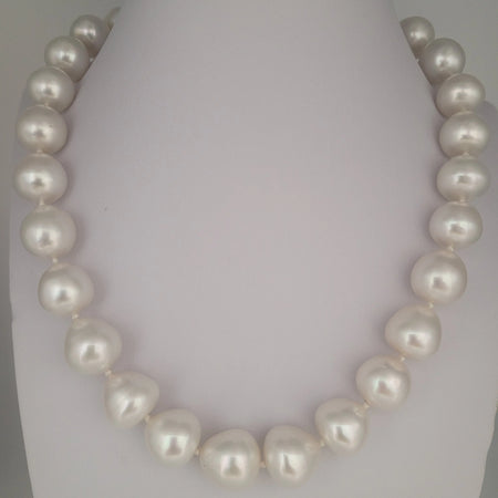 South Sea Pearls Necklace 13-14 mm Very High Luster 18K Gold Clasp | The South Sea Pearl |  The South Sea Pearl