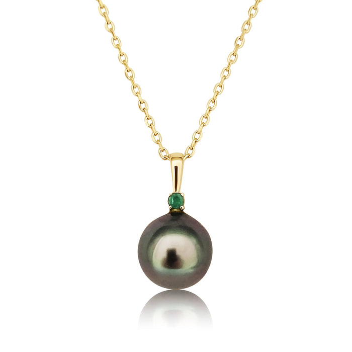 Tahiti Pearl 9-10 mm Round shape high Luster and dark  color, Emerald Precious Stone | The South Sea Pearl |  The South Sea Pearl