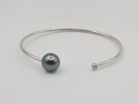 Tahiti Pearl Bracelet 10 mm AAA Dark Color in silver 925 and | The South Sea Pearl |  The South Sea Pearl