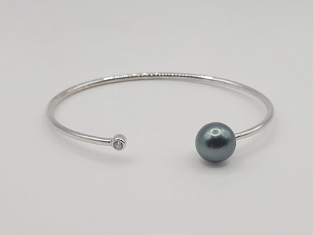 Tahiti Pearl Bracelet 10 mm AAA Dark Color in silver 925 and | The South Sea Pearl |  The South Sea Pearl