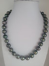 Tahiti Pearl Necklace 10-11 mm Dark Natural Color and High Luster, 18K Gold Clasp |  The South Sea Pearl |  The South Sea Pearl