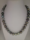 Tahti Pearls Necklace 10-12 mm Dark Natural Multicolor AAA 18K Solid Gold Clasp | The South Sea Pearl |  The South Sea Pearl