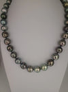 Tahti Pearls Necklace 10-12 mm Dark Natural Multicolor AAA 18K Solid Gold Clasp | The South Sea Pearl |  The South Sea Pearl