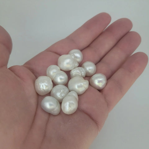 South Sea pearls — white baroque 12-13mm, loose (Pinctada maxima)