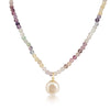 Collar Colgante Perla Cultivada 12 mm y Piedras Preciosas Fluorite, Oro 18K - MIMUKA