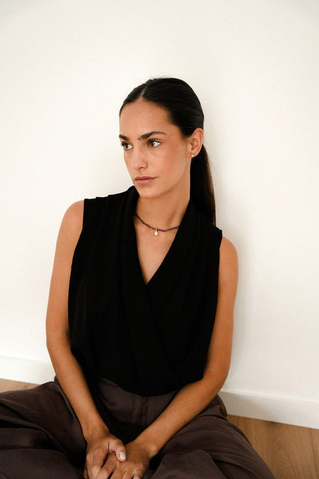 Collar de Rubíes, Perla Cultivada y Oro Amarillo 18K, 40 cm, Estilo Clásico - MIMUKA