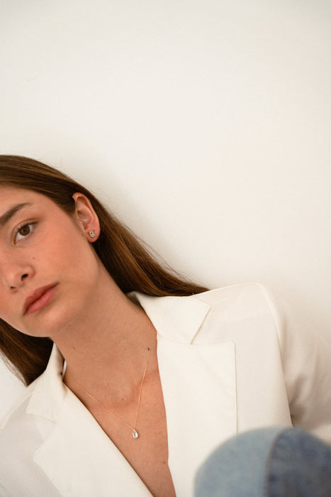 Collar Oro Amarillo 18K y Topacio Azul 7 x 5 mm - MIMUKA