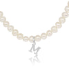 Culture Pearl Neckalce with Letter in Silver - MIMUKA